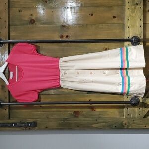 VINTAGE DRESS TONI TODD PASTEL RAINBOW COLOR BLOCK SASH BELT NOSTALGIA 60s 70s